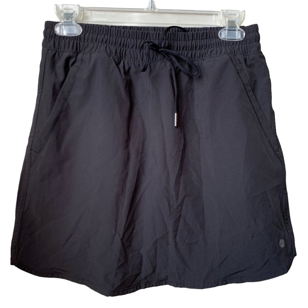 APANA Women’s Black Elastic Drawstring Waist Skort